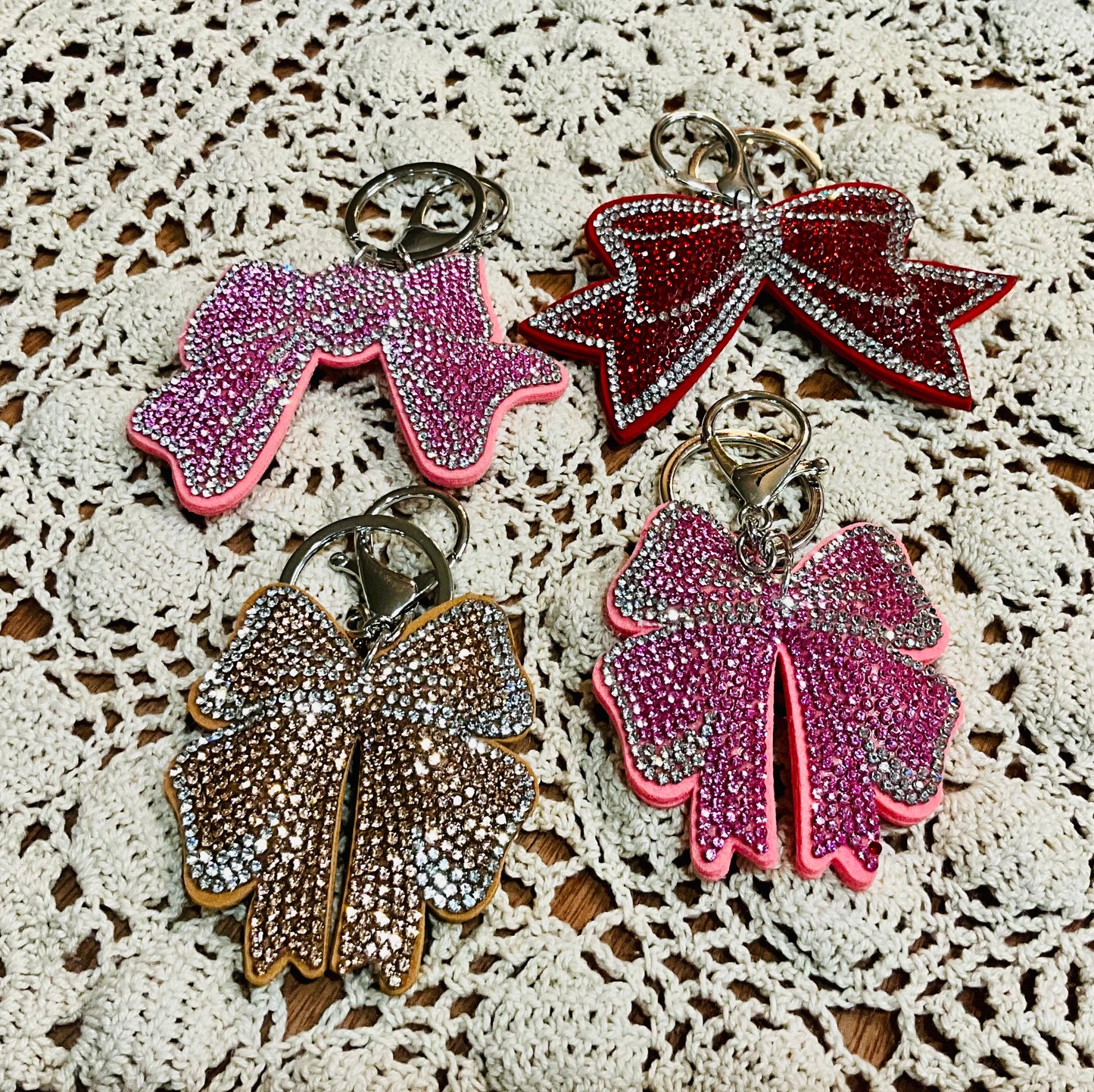 Glam Bow Bling Keychains