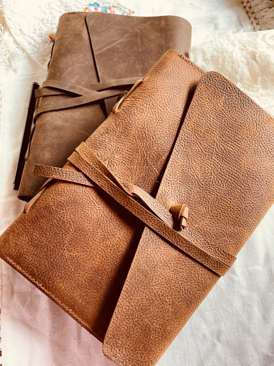 Genuine Leather Wrapped Binder