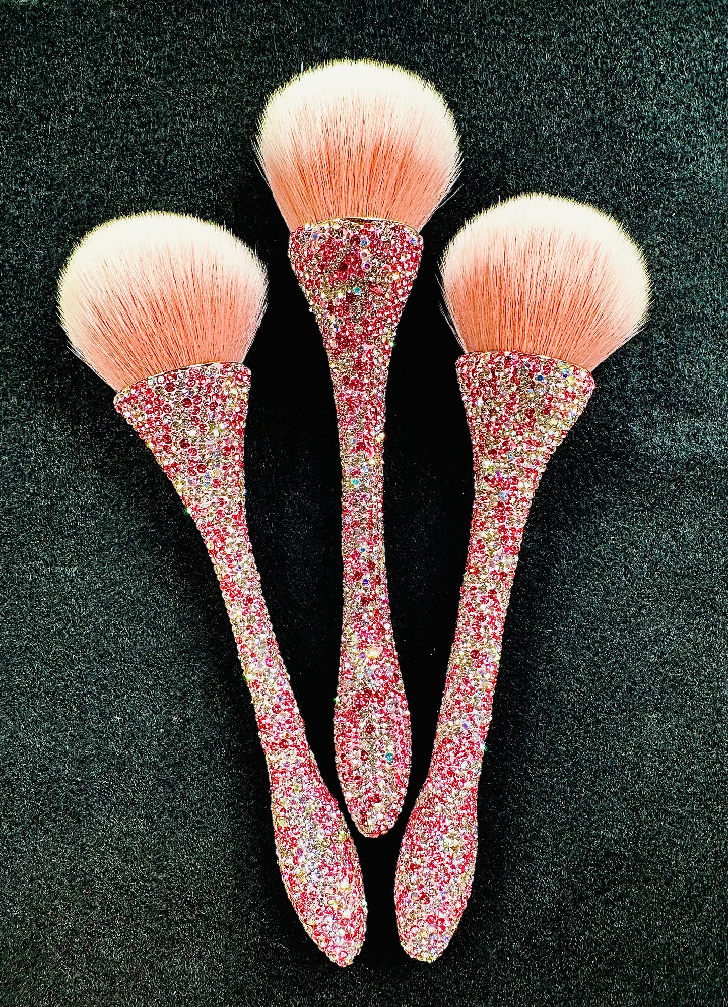 Luxury Cosmetic Brushes with Rhinestone Handles
